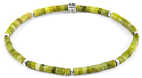 ANCHOR & CREW Grüne Jade Tekapo Silber Und Stein Armband - Mann - 19cm