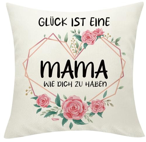Sunia Muttertagsgeschenk, Kissenbezüge 45x45 cm, Geschenk Muttertag, Dekokissen Kissen mit Taschen, Geburtstagsgeschenk für Mama, Beste Mama Geschenk,Geschenke für Mütter, Muttertagsgeschenke für Mama