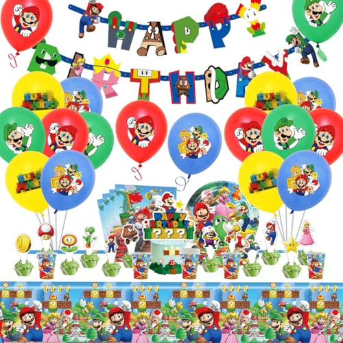 Siphus Stoviglie per Feste di Compleanno, 67 Pezzi Party Supplies Set, Stoviglie per Feste con Tovaglioli Carta per 10 persone, Forniture Tema Compleanno per Ragazzi Ragazze