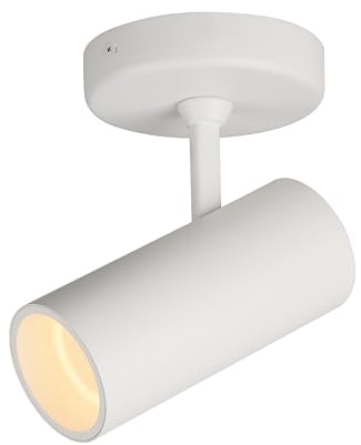 Aisilan White Single Spotlight Dimmable 9W 3000K LED Adjustable Spot Lights Indoor Modern Rotatable Individual Spotlights for Ceiling or Wall Mounted