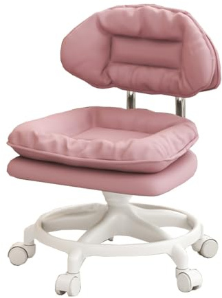 GIZNXBA Niedriger Rollhocker Mit Rädern, 360 Grad Drehbarer Sitzhocker Mit Rückenlehne, Kleiner Fußhocker Gepolstert Pedikürhocker Drehhocker Für Hausreinigung, Yoga(/Pink)
