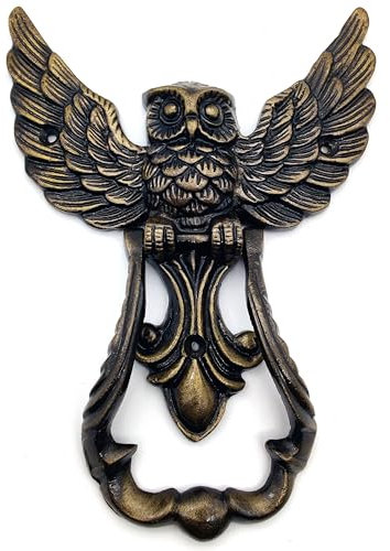 Türklopfer Eule Haustür Heavy Duty Garten Haus Dekor Antik Bronze für Holzhaus Bauernhaus Wohnkultur Zubehör