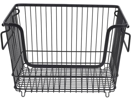 Bacs Empilables D'Organisateur de Congélateur, Paquet de 4 Paniers de Congélation avec Poignées, Organisateur de Congélateur Coffre Robuste pour Cuisine, Salle de Bain, Armoires