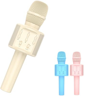 DRSYXCS Microfono per bambini Microfono karaoke senza fili portatile portatile altoparlante microfono Bluetooth con cambio di voce cantare giocattoli per ragazzi ragazze adulti Natale regalo