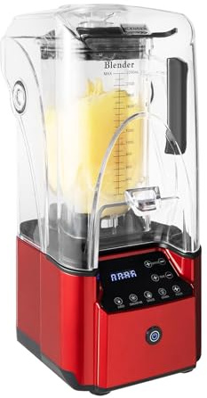 Batidora de 6 hojas de acero soplado de alto rendimiento con aislamiento acústico, batidora universal inteligente táctil inteligente para batidos, insonorizada, 2,2 litros, 2200 W