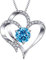 Generisch Kette mit Anhänger aus 925 Sterling Silber für Damen, Halsschmuck, mit Zirkonia synth Damen Halskette Herz Anhänger Gold 333 Personalisiert Valentinstag Für Mann