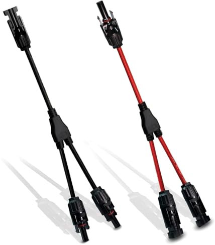Bacxzomx Y Conectores Solares, 30A 1000V DC Cable Y solar, 1 a 2 Adaptador Y para Paneles Solares MMF/FFM, IP67 Cable Solar Y Distribuidor para Solar Fotovoltaico