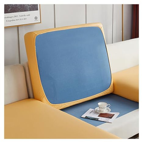 YYDSWTW Sofa-Sitzkissenbezug – Stretch-Schonbezüge, 3-Sitzer-Eckcouch, hohe Bezüge, Stoffschutz, Rutschfester Möbel-Schonbezug Gelb 1Sitzer
