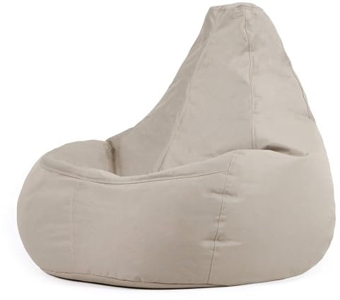Bean Bag Bazaar Dalton Gaming Bean Bag Chair, Stone Beige, Water Resistant Fabric, Recliner Large Outdoor Beanbag with Filling Included, Gaming Chair, Outdoor Seating, Garden Furniture