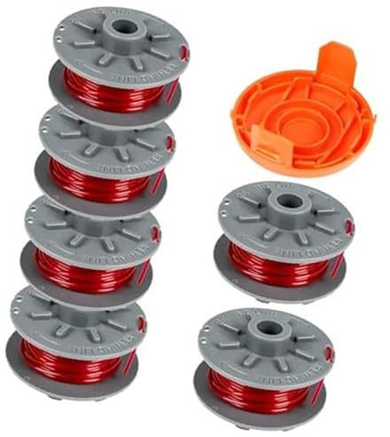 Vuzmode Bobine de fil for coupe-bordures Gardena 5364-20, 1,6 mm x 6,1 m, for coupe-bordures Gardena Turbo SmallCut 2401 avec housse, for 05328-20 (6 bobines + 1 housse) Remplacement de la bobine de c