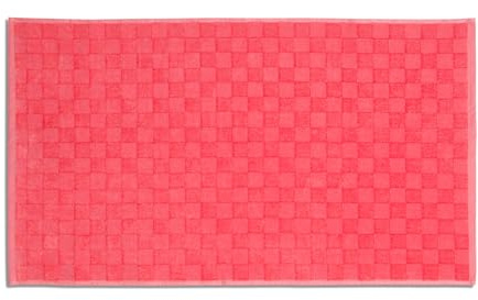 Möve Monochrome Check Velours Duschvorlage 50 x 80 cm aus 75% Baumwolle/ 25% Viskose aus Bambus-Zellstoff, Coral