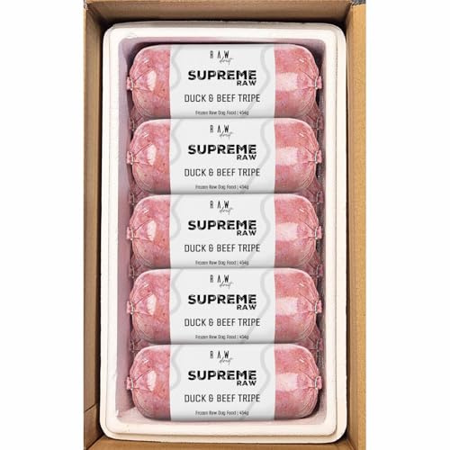 RAW DIRECT Supreme Raw Frozen BARF Dog Food - 454g Rolls - Variety Flavours – Box of 10, 20, 30 Rolls - Premium Natural Barf Diet - High-Protein, Grain-Free & Nutrient-Rich (30, DUCK & TRIPE)