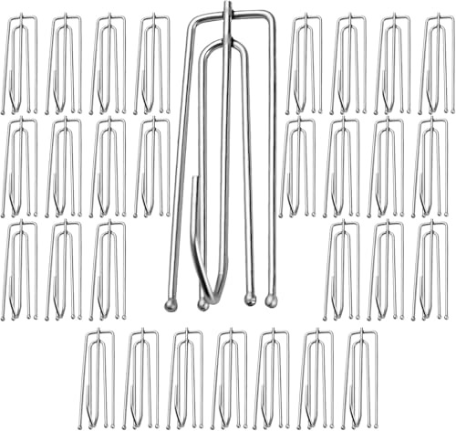 60 Stück Vorhänge Haken Edelstahl Clips Gardinenhaken Klammer Klemmhaken für Gardinen und Vorhangringe Schienen (60)