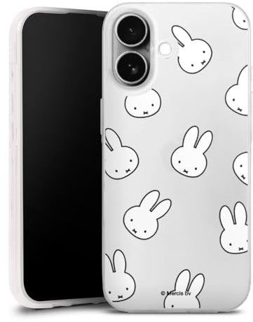Slim Case kompatibel mit Apple iPhone 17 Silikon Handyhülle transparent Hülle extra dünn Miffy Muster transparent