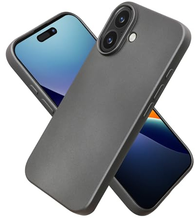 kwmobile Handyhülle für Apple iPhone 16 Hülle - Silikon Case metallisch schimmernd - Schutzhülle Cover - Metallic Grau