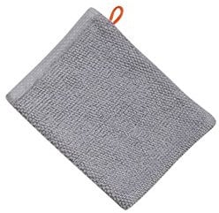 DONE Deluxe Waschhandschuh, Baumwolle, Silber, 16 x 21 x 1 cm
