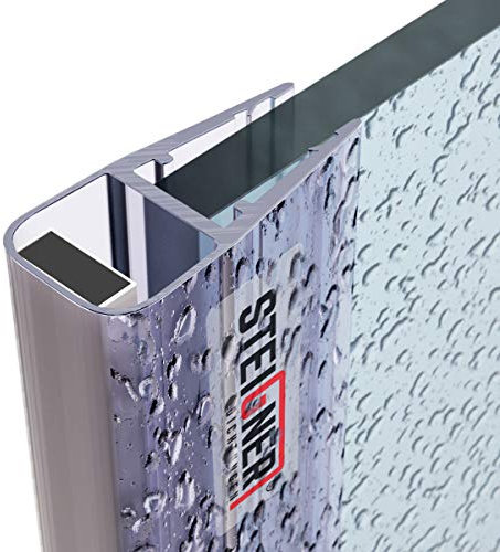 STEIGNER Guarnizione doccia, 195cm, per spessore vetro 6/7/ 8mm, guarnizione magnetica, UKM02, 1 pz.