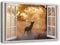 Feeby Leinwand Bilder - Fensterblick Natur- 60x40 cm- Deko Wohnzimmer - Wandbilder Schlafzimmer - Deko Aesthetic - Wand Deko - Leinwand Groß - Deko Zimmer - Leinwandbilder XXL