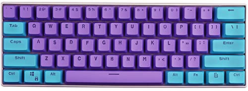 KEEZSHOP Keycaps, 61 Keycaps Backlight Zweifarbig Mechanische Tastatur PBT Tastenkappe für GH60 / RK61 / ALT61 / Annie/Keyboard Poker Keys