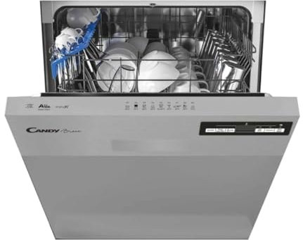 Candy Brava Lavastoviglie da incasso, Con Frontalino, 13 coperti, Classe E, 9 programmi, 46 dB, Connessa, Partenza Ritardata, AxLxP 81,8-89,8 x59,8x55 cm, Inox - CDSN 2D350PX