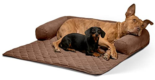 Lous Hundedecke -das Original- Sofadecke, handgefertigtes Hundebett waschbar 90 Grad, Sofaschutz, kleine Hunde, Couckissen, Kofferraumschutz Braun