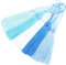 100pcs 13cm / 5 Zoll Handgefertigte Seide Quaste mit 2 Zoll Schleife für die Quasten Machen von Schmuck Quaste Lesezeichen DIY Handwerk Zubehör (Gemischt Blau)