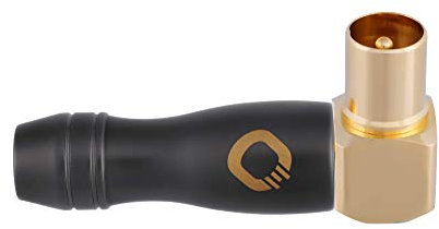 Oehlbach Transmission Shift M90 Antennenstecker IEC Koax (m) (Winkelstecker, Adapter, schraubbar) vergoldet für TV/Radio Anschluss - 1 Stück