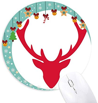 Christmas Elk Avatar Red Festival Maus Pad Jingling Bell Round Rubber Mat