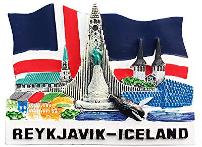 Reykjavik Island 3D-Kühlschrankmagnet, Souvenir, Geschenk, handgefertigt, Heim- und Küchendekoration, Reykjavik Kühlschrankmagnet-Kollektion