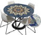 Morbuy Tischdecke Elastisch, Mandala Drucken Rund Tischdecken Wasserdicht Lotuseffekt Abwaschbar Abwischbar Tischtuch für Dekoration Küchentisch Garten Outdoor (90cm,Blau grau)