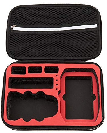 GeKLok Drohnen-Tragetasche, klein, tragbar, wasserdicht, Hartschalenkoffer, Aufbewahrungstasche für Drohne und Fernbedienungszubehör für DJI Mavic Mini 2 (Schwarz/Rot)