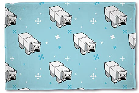 Minecraft Superweicher Fleece-Überwurf mit Eisbär-Motiv, offiziell lizenziert, wendbar, 2-seitiges Design, perfekt für jedes Kinderzimmer (Fleecedecke)