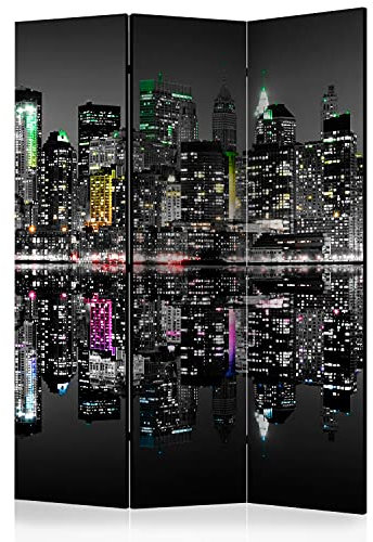 murando Akusticher Raumteiler New York Foto Paravent 135x172 cm beidseitig auf Vlies-Leinwand Bedruckt Akustikschaum Trennwand Spanische Wand Sichtschutz Home Office Amerika Stadt USA d-C-0109-z-b