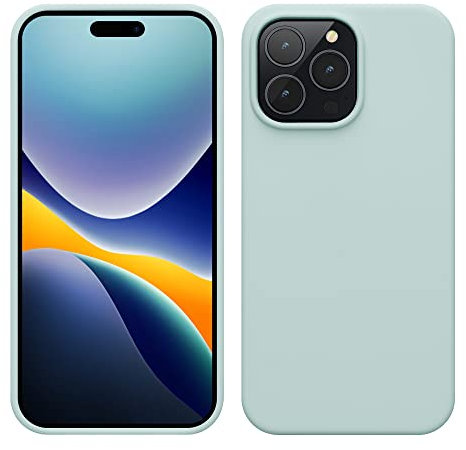 kwmobile Cover per Apple iPhone 14 Pro Max Custodia - Back Case per Caricatore Wireless - Antiurto e Flessibile in Silicone TPU - menta freddo