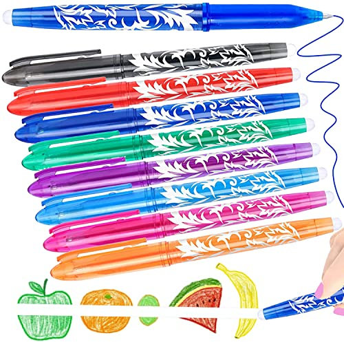 8 Radierbarer Kugelschreiber Radierbare Stifte set, 0.5mm Radierbarer Tintenroller Gelstifte Radierbar, Friction Stifte zum Wegradieren Inky Stift Radierbar, Kuli zum Radieren Radierstift Erasable Pen