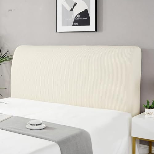 Kamanan Bettkopfteil Hussen Kopfteilbezug All-Inclusive Kopfteilbezug Dehnbare Kopfteilbezug Bett Kopfteil Bezug Elastisch für Gepolstertes Schlafzimmer Kopfteil (Beige, 170-190cm)