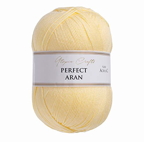 Utopia Crafts Aran Strick- und Häkelgarn, 400 g (Satingelb)