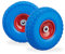 Relaxdays Roue de Diable, Lot de 2, Caoutchouc, 260x85 mm, increvables, 16 mm, 4.1/3.5-4 essieu, jusqu'à 150 kg, Bleu-Rouge