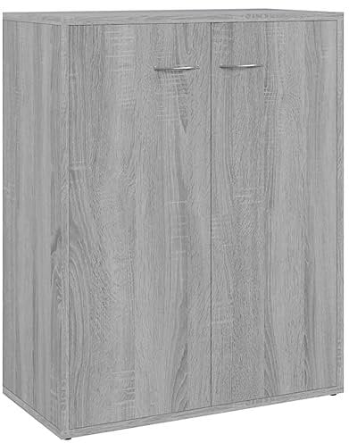vidaXL Sideboard, Kommode mit viel Stauraum, Schrank mit 2 Türen, Mehrzweckschrank Anrichte für Wohnzimmer, Modern, Grau Sonoma 60x30x75cm Holzwerkstoff