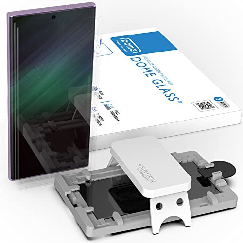 DOME GLASS Protezione dello Schermo Whitestone per Samsung Galaxy S23 Ultra, Schermo In Vetro Temperato Completo Con Tecnologia a Dispersione Liquida - Due Pacchetti (Trasparenza)