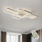 LED Deckenleuchte Moderne Deckenlampe Wohnzimmer Rechteckige Deckenstrahler Aluminium Acryl Schlafzimmer Lampe Dimmbar Mit Fernbedienung 3000K-6000K (White, 90CM)