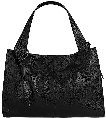 Cluty Shopper Echt Leder Damen 021850 Made in Italy, Smartphonefach, Ledertasche Damen, Handtasche Echtleder, Umhängetasche groß