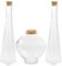 Warmhm 3-teiliges Set dekorative Glasflaschen mit Korken, transparente Turm- und herzförmige Glasgefäße, dekorative Bonbonschalen, treibende Flasche, Wunschflasche für Hochzeiten