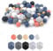 APOMOONS 75 Stück Silikonperlen Silikon Bastelperlen Schmuckherstellung Runde Gummiperlen, Polygonal, Perlen Set für DIY Halsketten Armband Schmuck