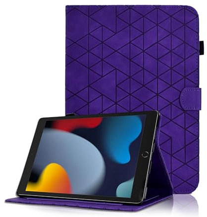 Coque pour iPad 10.2 Pouces 9ème/8ème/7ème Génération (2021/2020/2019), Étui de Protection Folio en PU Cuir Stand Smart Auto Wake/Sleep Housse Cover pour iPad 10.2 Pouces, Pourpre