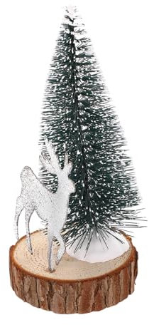 ibasenice Rentier-Weihnachtsschmuck Tisch Weihnachtsbaum geschmückt Mini Schreibtisch Christbaumschmuck weihnachtsdeko künstliche weihnachtsbäume weiße Verzierungen Miniaturdekoration