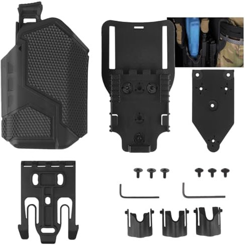 Tactical X300 Holster mit QLS Kit – Universal Schnellverschluss verstellbar OWB Holster für Airsoft Jagd Zubehör (BK)
