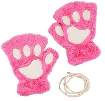 Aznever Katzenpfoten Handschuhe, Handschuhe Fingerlos, Damen-Mädchen-Winterhandschuhe Fäustlinge - Anti-verlorene Schnur-Handwärmer Für Outdoor-Sportarten Tippen Mit Touchscreen