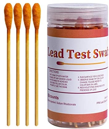 Blei-Testkit, Blei-Testtupfer für alle gestrichenen Oberflächen Blei Farbe Test Kit zum Testen von Hausfarbe und Metall – einfach zu bedienen, schnelle Testergebnisse in 30 Sekunden
