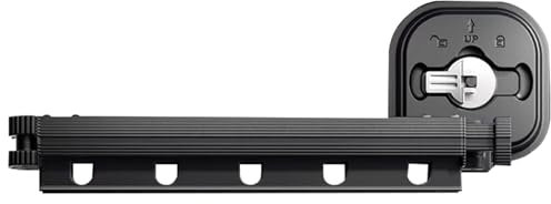 NIDONE Rack de séchage Mural avec Aspiration, Porte-séchage Pliable, Porte-Linge rétractable avec 5 Crochets, Aluminium Mural pour Balcon, Salle de Bain Simple, sèche-Linge à vêtements muraux